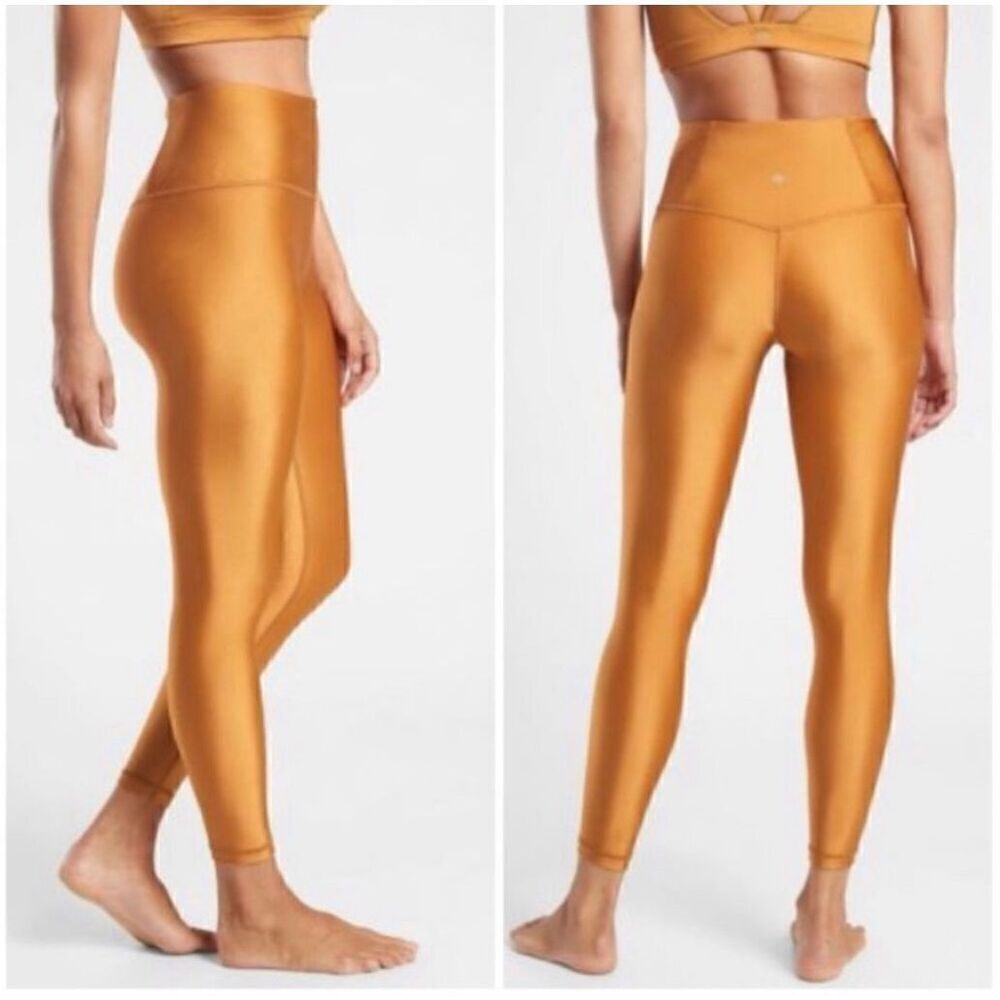 Athleta Elation Shine Tight Leggings Tuscan Gold Size Medium